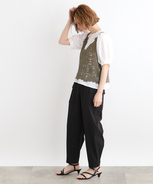 grove（グローブ）の「◆刺繍ビスチェ×ブラウスSET（その他トップス・レディース・カーキ/ブラック/アイボリー/オレンジ・03/02/01）」の15枚目の写真