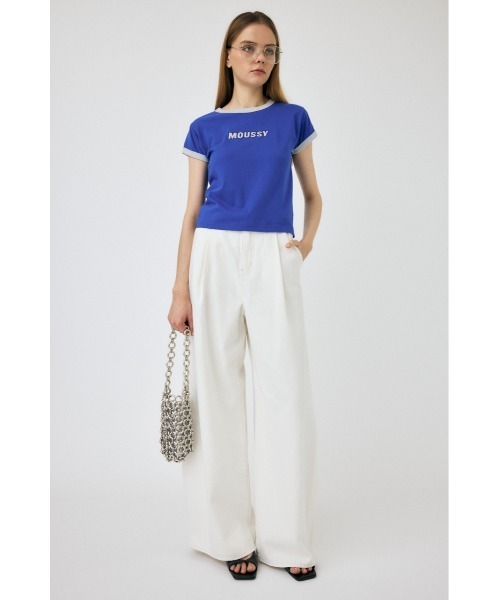 MOUSSY（マウジー）の「MOUSSY RINGER TINY Tシャツ（Tシャツ/カットソー・レディース・ブルー/ブラック/オフホワイト・FREE）」の19枚目の写真
