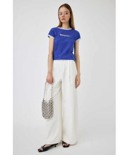 MOUSSY（マウジー）の「MOUSSY RINGER TINY Tシャツ（Tシャツ/カットソー・レディース・ブルー/ブラック/オフホワイト・FREE）」の18枚目の写真