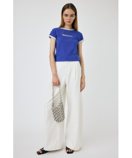 MOUSSY（マウジー）の「MOUSSY RINGER TINY Tシャツ（Tシャツ/カットソー・レディース・ブルー/ブラック/オフホワイト・FREE）」の17枚目の写真