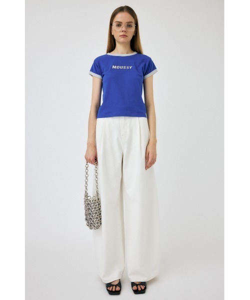 MOUSSY（マウジー）の「MOUSSY RINGER TINY Tシャツ（Tシャツ/カットソー・レディース・ブルー/ブラック/オフホワイト・FREE）」の16枚目の写真