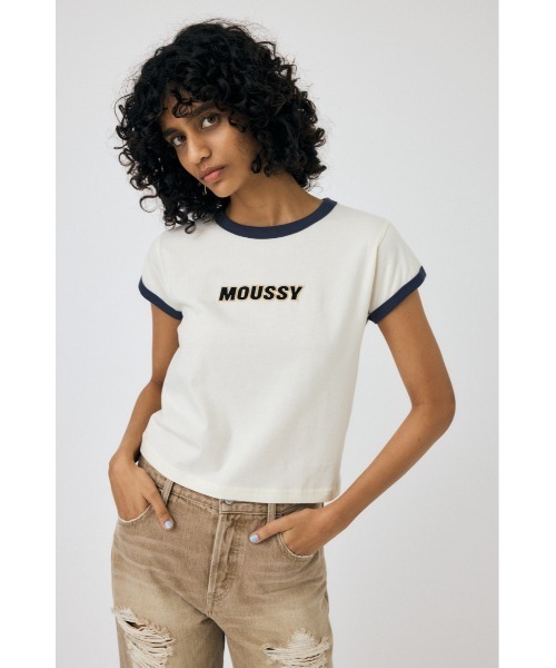MOUSSY（マウジー）の「MOUSSY RINGER TINY Tシャツ（Tシャツ/カットソー・レディース・ブルー/ブラック/オフホワイト・FREE）」の15枚目の写真
