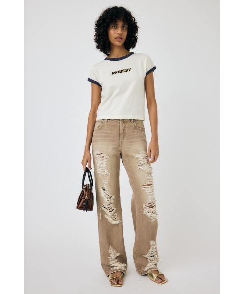 MOUSSY（マウジー）の「MOUSSY RINGER TINY Tシャツ（Tシャツ/カットソー・レディース・ブルー/ブラック/オフホワイト・FREE）」の11枚目の写真