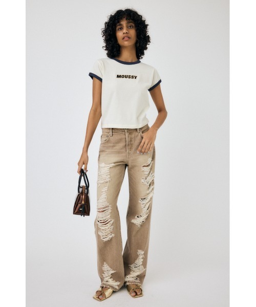 MOUSSY（マウジー）の「MOUSSY RINGER TINY Tシャツ（Tシャツ/カットソー・レディース・ブルー/ブラック/オフホワイト・FREE）」の10枚目の写真