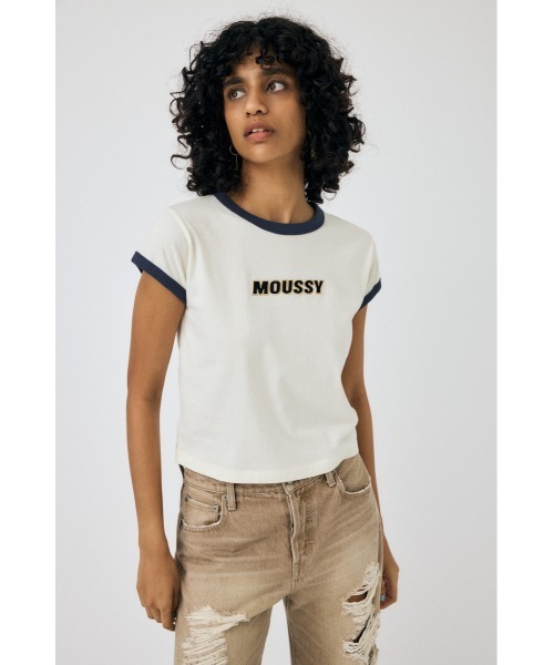 MOUSSY（マウジー）の「MOUSSY RINGER TINY Tシャツ（Tシャツ/カットソー・レディース・ブルー/ブラック/オフホワイト・FREE）」の14枚目の写真