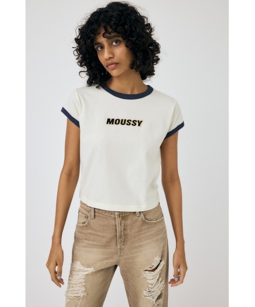 MOUSSY（マウジー）の「MOUSSY RINGER TINY Tシャツ（Tシャツ/カットソー・レディース・ブルー/ブラック/オフホワイト・FREE）」の13枚目の写真