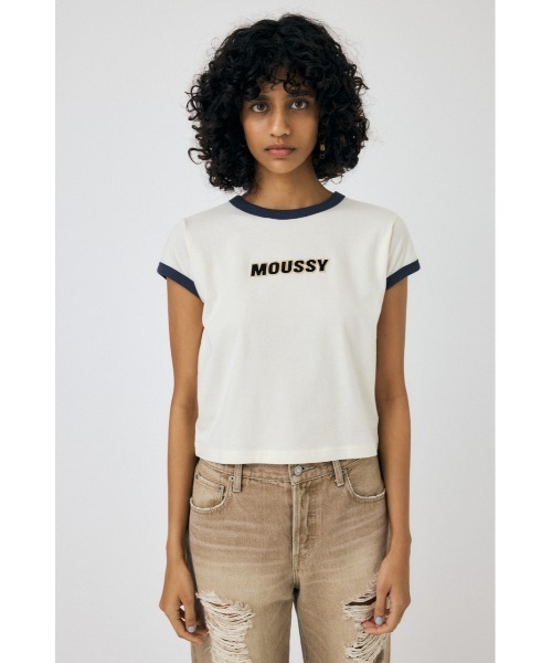 MOUSSY（マウジー）の「MOUSSY RINGER TINY Tシャツ（Tシャツ/カットソー・レディース・ブルー/ブラック/オフホワイト・FREE）」の12枚目の写真