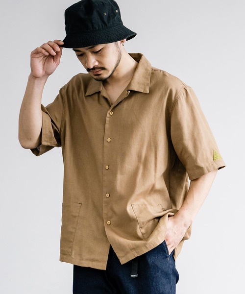 KRIFF MAYER(クリフメイヤー)の「KRIFF MAYER クリフメイヤー BUGPROOF防蚊メッシュオープンカラーシャツ 2345115(シャツ/ブラウス・メンズ・ベージュ/マルチ/ブラウン/オリーブ/チャコールグレー・L/XL/M)」の4枚目の写真