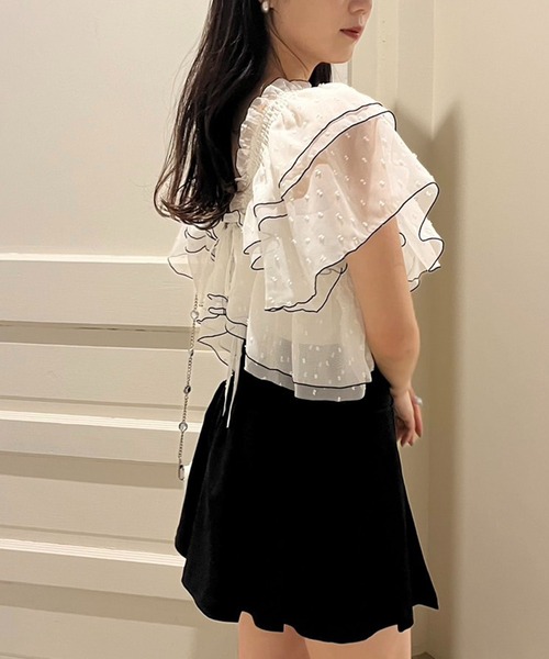 one after another NICE CLAUP（ワンアフターアナザーナイスクラップ）の「フリルブラウスセットキャミワンピース（ワンピース・レディース・ベージュ/ブラック/チャコールグレー・FREE）」の16枚目の写真