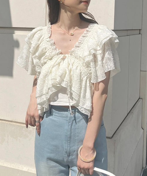 one after another NICE CLAUP（ワンアフターアナザーナイスクラップ）の「フリルブラウスセットキャミワンピース（ワンピース・レディース・ベージュ/ブラック/チャコールグレー・FREE）」の18枚目の写真