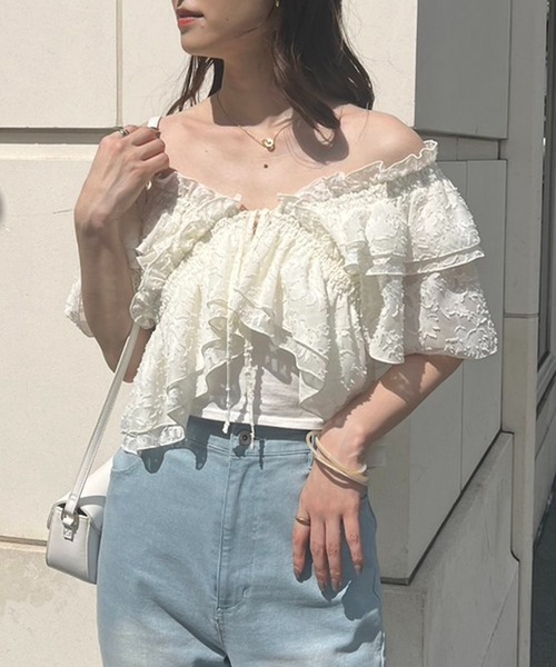 one after another NICE CLAUP（ワンアフターアナザーナイスクラップ）の「フリルブラウスセットキャミワンピース（ワンピース・レディース・ベージュ/ブラック/チャコールグレー・FREE）」の19枚目の写真