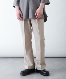 ZIP FIVE | 【ZIP FIVE】センタープレス ドレープ ポリトロ テーパード フレアパンツ / フレア スラックス(スラックス)