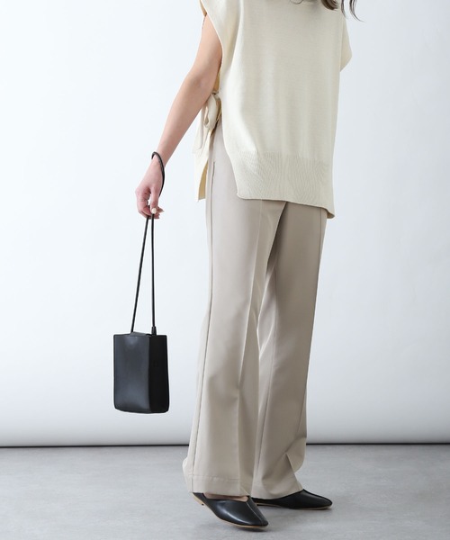 ZIP FIVE（ジップファイブ）の「【ZIP FIVE】センタープレス ドレープ ポリトロ テーパード フレアパンツ / フレア スラックス（スラックス・メンズ・ブラック/グレイッシュベージュ/オリーブ/オフホワイト/ネイビー/チャコール/ベージュ/インディゴブルー・MEDIUM/LARGE/X-LARGE）」の22枚目の写真