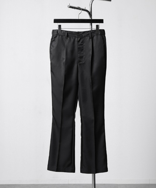 ZIP FIVE（ジップファイブ）の「【ZIP FIVE】センタープレス ドレープ ポリトロ テーパード フレアパンツ / フレア スラックス（スラックス・メンズ・ブラック/グレイッシュベージュ/オリーブ/オフホワイト/ネイビー/チャコール/ベージュ/インディゴブルー・MEDIUM/LARGE/X-LARGE）」の15枚目の写真