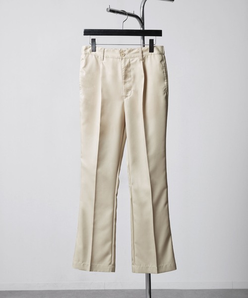ZIP FIVE（ジップファイブ）の「【ZIP FIVE】センタープレス ドレープ ポリトロ テーパード フレアパンツ / フレア スラックス（スラックス・メンズ・ブラック/グレイッシュベージュ/オリーブ/オフホワイト/ネイビー/チャコール/ベージュ/インディゴブルー・MEDIUM/LARGE/X-LARGE）」の17枚目の写真