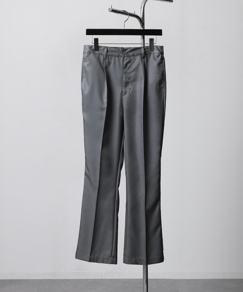 ZIP FIVE（ジップファイブ）の「【ZIP FIVE】センタープレス ドレープ ポリトロ テーパード フレアパンツ / フレア スラックス（スラックス・メンズ・ブラック/グレイッシュベージュ/オリーブ/オフホワイト/ネイビー/チャコール/ベージュ/インディゴブルー・MEDIUM/LARGE/X-LARGE）」の16枚目の写真