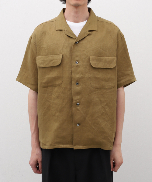 Nigel Cabourn(ナイジェルケーボン)の「NIGEL CABOURN / ナイジェルケーボン OPEN COLLAR SHIRT LINEN TW(シャツ/ブラウス・メンズ・チャコールグレー/ベージュ・48/50)」の16枚目の写真