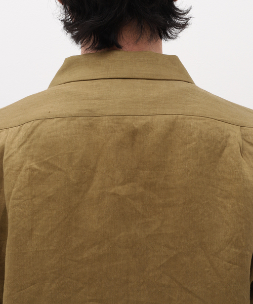 Nigel Cabourn(ナイジェルケーボン)の「NIGEL CABOURN / ナイジェルケーボン OPEN COLLAR SHIRT LINEN TW(シャツ/ブラウス・メンズ・チャコールグレー/ベージュ・48/50)」の12枚目の写真