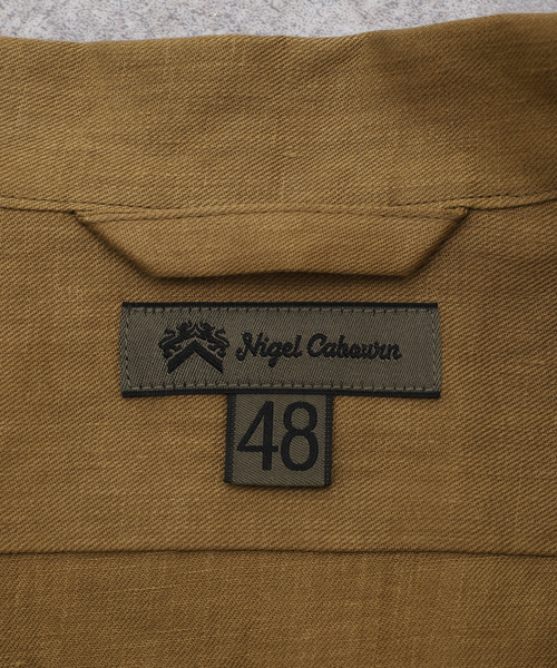 Nigel Cabourn(ナイジェルケーボン)の「NIGEL CABOURN / ナイジェルケーボン OPEN COLLAR SHIRT LINEN TW(シャツ/ブラウス・メンズ・チャコールグレー/ベージュ・48/50)」の6枚目の写真