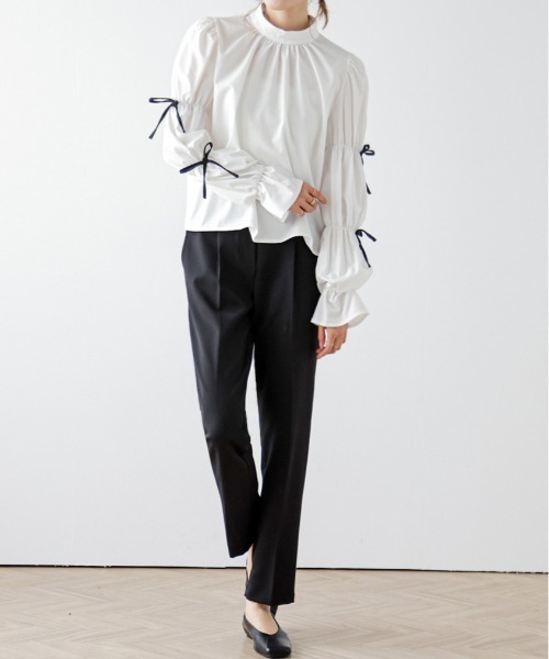 AMELY（エミリー）の「リボンキャンデースリーブ ブラウス（シャツ/ブラウス・レディース・ブラック/ホワイト・フリー）」の15枚目の写真