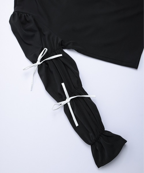 AMELY（エミリー）の「リボンキャンデースリーブ ブラウス（シャツ/ブラウス・レディース・ブラック/ホワイト・フリー）」の3枚目の写真