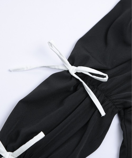 AMELY（エミリー）の「リボンキャンデースリーブ ブラウス（シャツ/ブラウス・レディース・ブラック/ホワイト・フリー）」の4枚目の写真