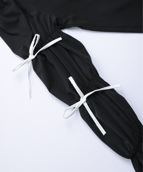 AMELY（エミリー）の「リボンキャンデースリーブ ブラウス（シャツ/ブラウス・レディース・ブラック/ホワイト・フリー）」の5枚目の写真