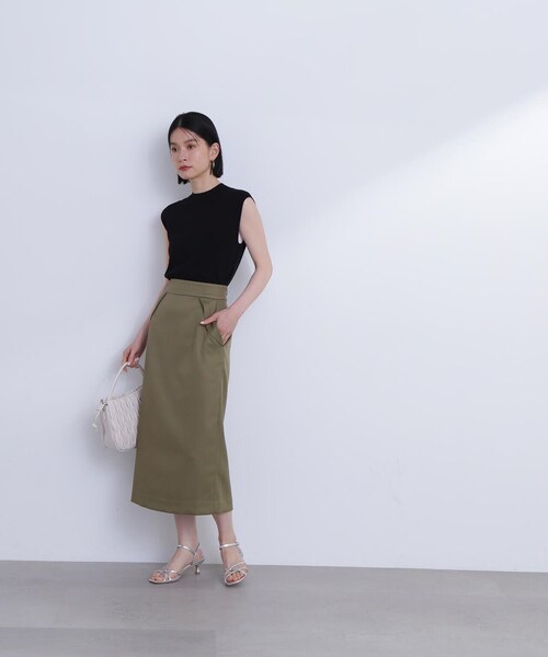 N.（N. Natural Beauty Basic）（エヌエヌナチュラルビューティーベーシック）の「◆フラップデザイン麻調タイトスカート（スカート・レディース・ホワイト/カーキブラウン/ピンク・SMALL/MEDIUM）」の13枚目の写真