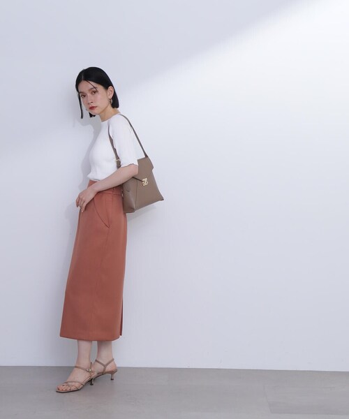 N.（N. Natural Beauty Basic）（エヌエヌナチュラルビューティーベーシック）の「◆フラップデザイン麻調タイトスカート（スカート・レディース・ホワイト/カーキブラウン/ピンク・SMALL/MEDIUM）」の20枚目の写真