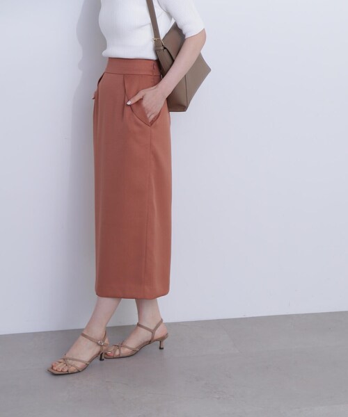 N.（N. Natural Beauty Basic）（エヌエヌナチュラルビューティーベーシック）の「◆フラップデザイン麻調タイトスカート（スカート・レディース・ホワイト/カーキブラウン/ピンク・SMALL/MEDIUM）」の22枚目の写真