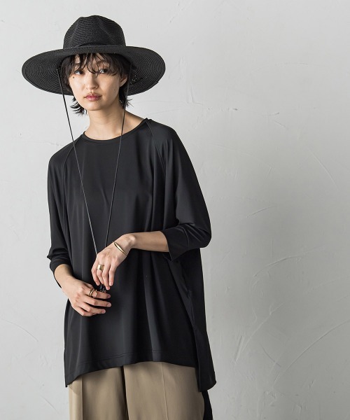 MAYSON GREY（メイソングレイ）の「ラッシュガードドルマンワイドプルオーバー≪洗濯機で洗える≫（Tシャツ/カットソー・レディース・ベージュ/ブラック/カーキ・M）」の2枚目の写真