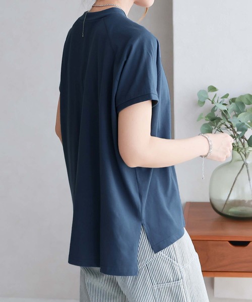 Social GIRL(ソーシャルガール)の「綿100% モックネックラグランTシャツ 無地/ボーダー(Tシャツ/カットソー・レディース・ネイビー/カーキ/ブラック/グレイッシュベージュ/オフホワイト/ブルー/ブラック系その他・FREE)」の22枚目の写真