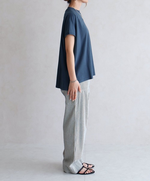 Social GIRL(ソーシャルガール)の「綿100% モックネックラグランTシャツ 無地/ボーダー(Tシャツ/カットソー・レディース・ネイビー/カーキ/ブラック/グレイッシュベージュ/オフホワイト/ブルー/ブラック系その他・FREE)」の17枚目の写真