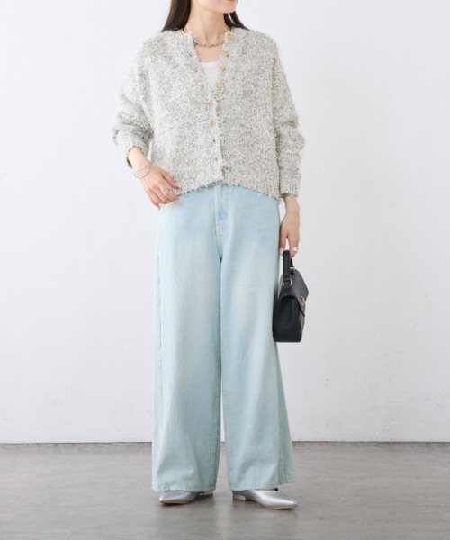 PUAL CE CIN（ピュアルセシン）の「【24AW】異素材MIXリボンテープヤーン カーディガン（カーディガン/ボレロ・レディース・アイボリー/ネイビー・FREE）」の19枚目の写真