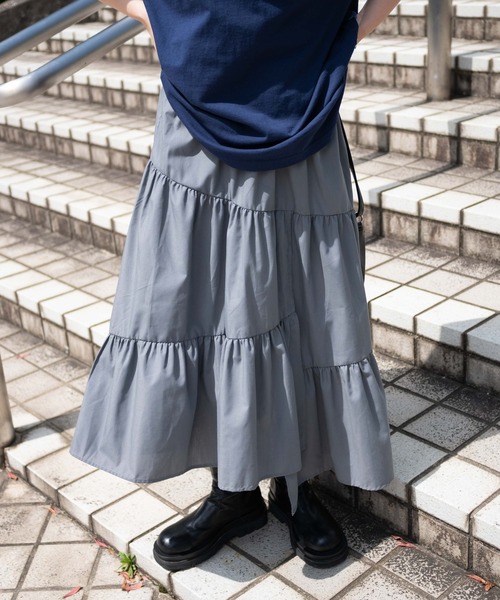 WEGO（ウィゴー）の「WEGO/ランダムフリルロングスカート（スカート・レディース・ブラック/グレー・FREE）」の13枚目の写真