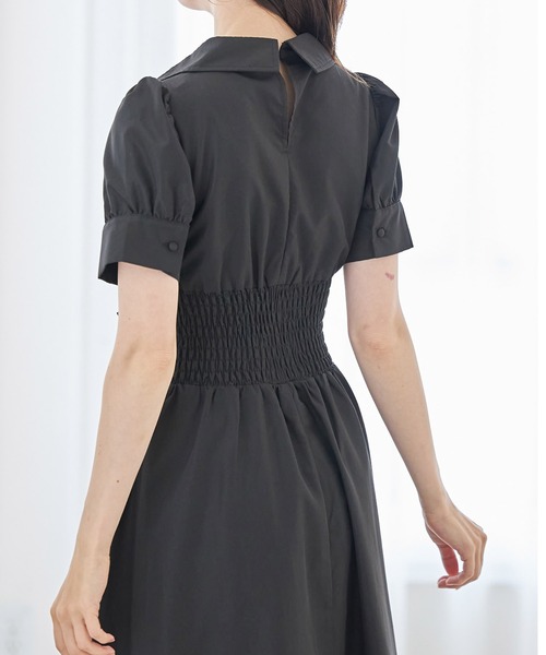tocco closet(トッコ クローゼット)の「ウエストレースアップカシュクールワンピース(ワンピース・レディース・ピンク/ブラック/ブルー・M)」の7枚目の写真