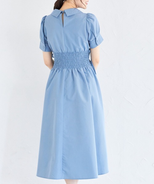 tocco closet(トッコ クローゼット)の「ウエストレースアップカシュクールワンピース(ワンピース・レディース・ピンク/ブラック/ブルー・M)」の13枚目の写真