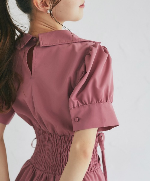 tocco closet(トッコ クローゼット)の「ウエストレースアップカシュクールワンピース(ワンピース・レディース・ピンク/ブラック/ブルー・M)」の16枚目の写真