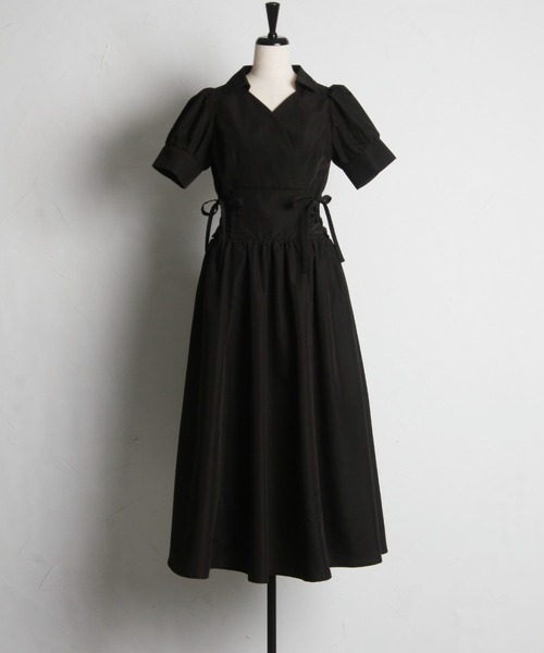 tocco closet(トッコ クローゼット)の「ウエストレースアップカシュクールワンピース(ワンピース・レディース・ピンク/ブラック/ブルー・M)」の20枚目の写真