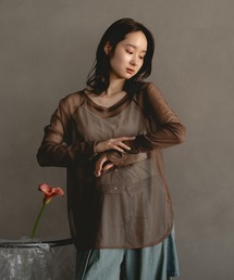 sheer sleeve tops / シアースリーブトップス