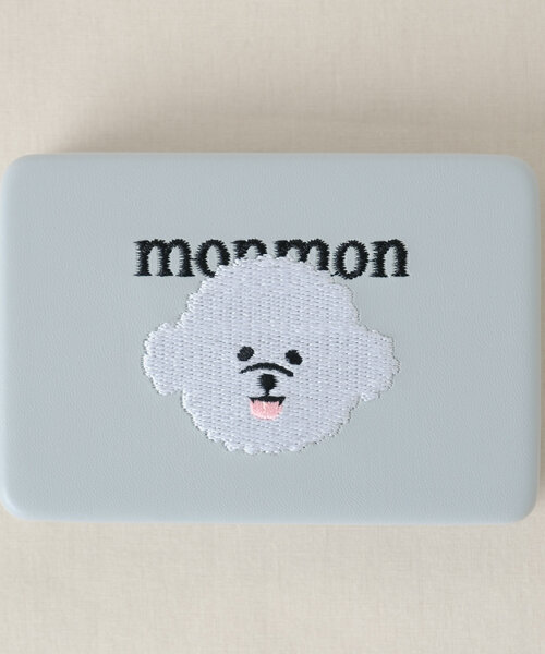 BIRTHDAY BAR(バースデイバー)の「monmon 刺繍コンパクトケース(ポーチ・レディース・ブラウン/ホワイト・0)」の8枚目の写真