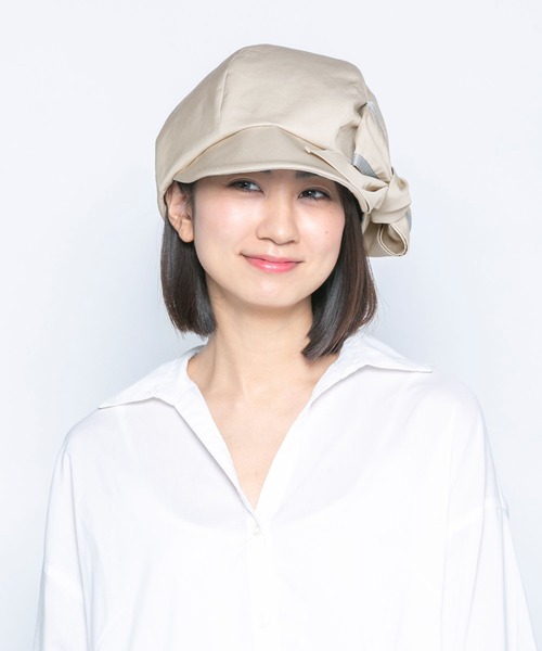 Willtyシリーズ 撥水ツイストリボンのアシメキャスケット