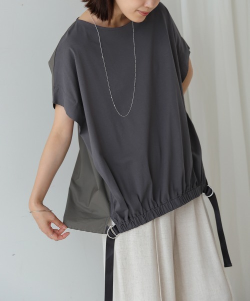 Bou Jeloud（ブージュルード）の「ドロストヘムタックプルオーバー（Tシャツ/カットソー・レディース・レッド/グリーン/チャコールグレー・38）」の2枚目の写真