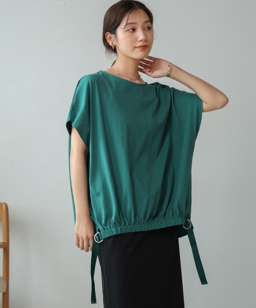 Bou Jeloud（ブージュルード）の「ドロストヘムタックプルオーバー（Tシャツ/カットソー・レディース・レッド/グリーン/チャコールグレー・38）」の3枚目の写真