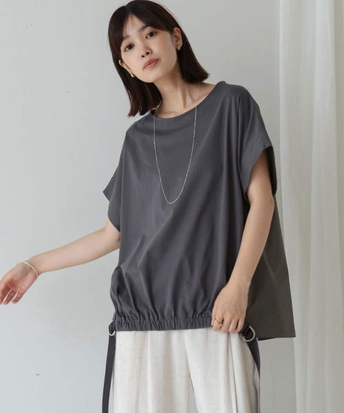 Bou Jeloud（ブージュルード）の「ドロストヘムタックプルオーバー（Tシャツ/カットソー・レディース・レッド/グリーン/チャコールグレー・38）」の4枚目の写真