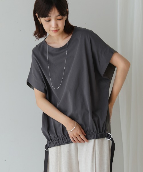 Bou Jeloud（ブージュルード）の「ドロストヘムタックプルオーバー（Tシャツ/カットソー・レディース・レッド/グリーン/チャコールグレー・38）」の6枚目の写真