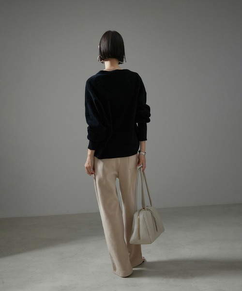 SALON adam et rope'（サロン アダム エ ロペ）の「エンブロイダリースウェットパンツ-CreamyCotton /クリーミーコットン-（その他パンツ・レディース・ブラック/ベージュ/オフホワイト・FREE）」の7枚目の写真