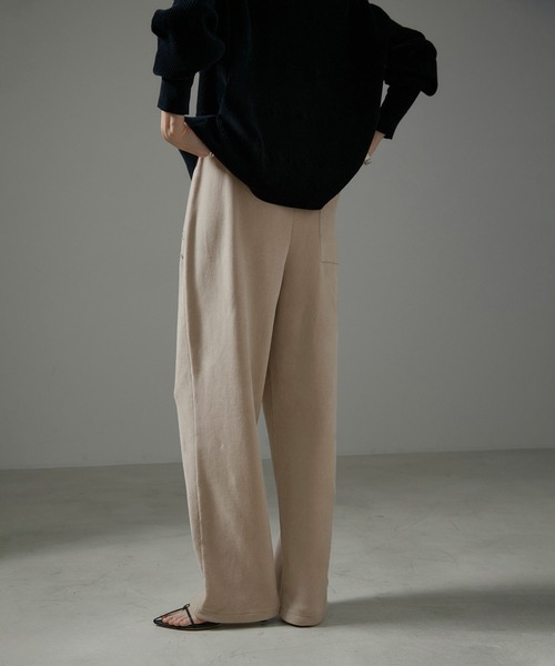 SALON adam et rope'（サロン アダム エ ロペ）の「エンブロイダリースウェットパンツ-CreamyCotton /クリーミーコットン-（その他パンツ・レディース・ブラック/ベージュ/オフホワイト・FREE）」の20枚目の写真