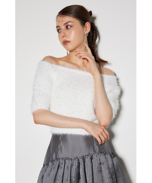 セール】オフショルシャギーニットトップス（ニット/セーター