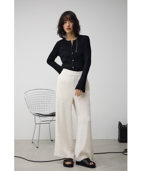 AZUL by moussy（アズールバイマウジー）の「シアーニットカーディガン（カーディガン/ボレロ・レディース・ブラック・FREE）」の4枚目の写真